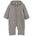 Huttelihut Pramsuit - Wool fleece - Medium+ Grey Melange w. Ears