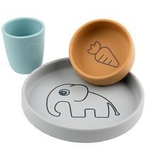 Done by Deer Dinner Set - 3 Parts - Elphee Grey/Mustard/Blue
