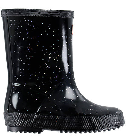 Hunter Rubber Boots - Kids First Giant Glitter - Black