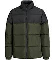 Jack & Jones Puffer Jacket - JjMaze - Raisin/Black Blocking