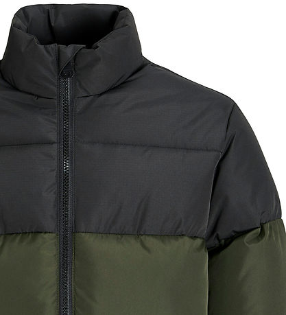 Jack & Jones Puffer Jacket - JjMaze - Raisin/Black Blocking