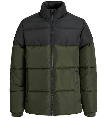 Jack & Jones Puffer Jacket - JjMaze - Raisin/Black Blocking