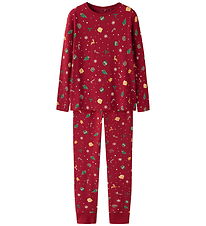 Name It Pyjama Set - 2 Parts - NknVismas - Jester Red/Xmas AOP R