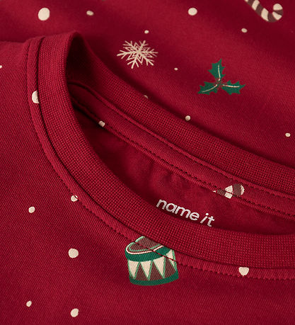 Name It Pyjama Set - 2 Parts - NknVismas - Jester Red/Xmas AOP R
