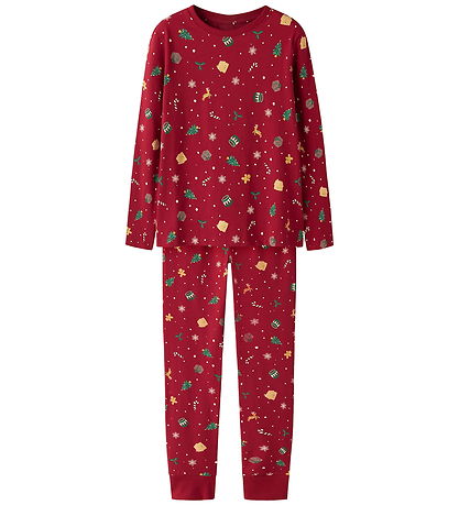Name It Pyjama Set - 2 Parts - NknVismas - Jester Red/Xmas AOP R