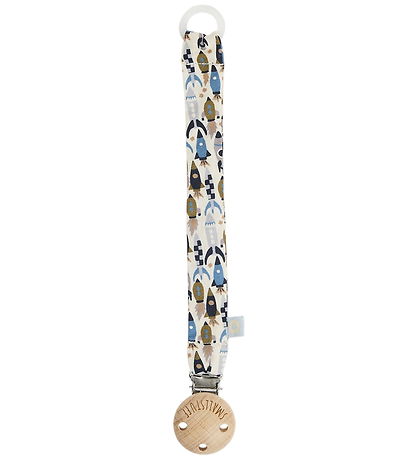 Smallstuff Pacifier Clip - Blue Rockets