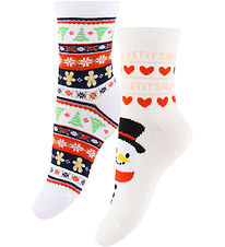 Kids Only Socks - 2-Pack - KogChristmas - Cloud Dancer/Snowman