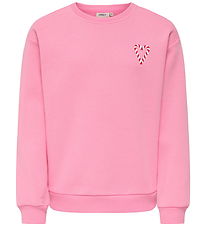 Kids Only Sweatshirt - KogZenja - Påse Rosa/Holly Jolly