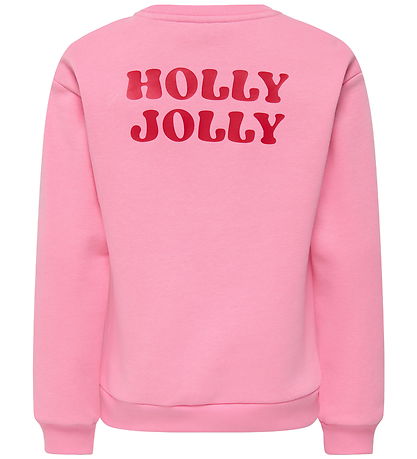 Kids Only Sweatshirt - KogZenja - Påse Rosa/Holly Jolly