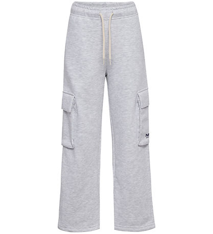 Hummel Sweatpants - Loose Cargo - Light Grey Melange