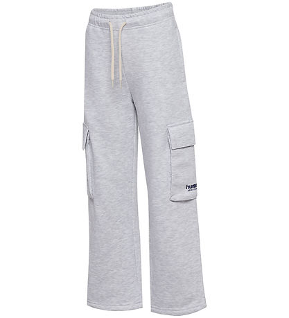 Hummel Sweatpants - Loose Cargo - Light Grey Melange