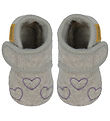 En Fant Slippers - Wool - Grape Shake w. Hearts