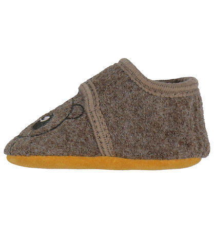 En Fant Slippers - Wool - Chocolate Brown w. Bear