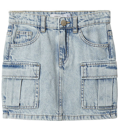 Jupe Name It - NkfMillie - Cargo - Light Blue Blanchi Denim