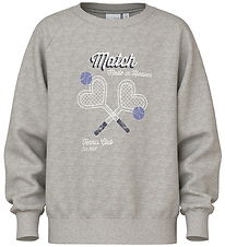 Name It Sweatshirt - NkfVenus - Grey Melange/Heart Racketer