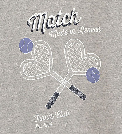 Name It Sweatshirt - NkfVenus - Grey Melange/Heart Rackets