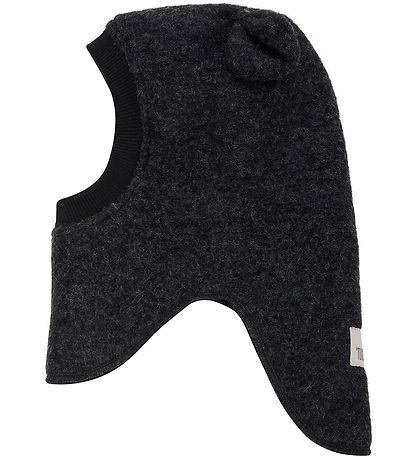Huttelihut Balaclava - Wool - 2-layer - Dark Grey Melange w. Ear