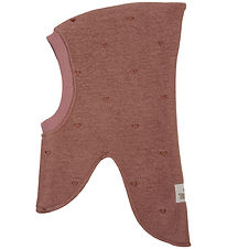 Huttelihut Balaclava - Wool - 2-layer - Burlwood w. Hearts