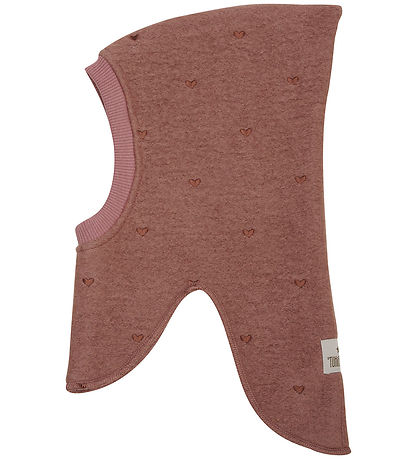 Huttelihut Balaclava - Wool - 2-layer - Burlwood w. Hearts