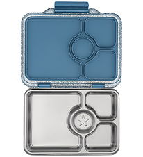 Yumbox Lunchbox w. 4 Rum - Bento Steel - Paris Blue Glitter