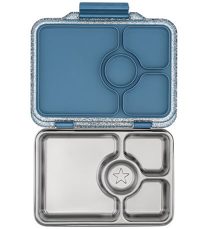 Yumbox Lunchbox w. 4 Rum - Bento Steel - Paris Blue Glitter