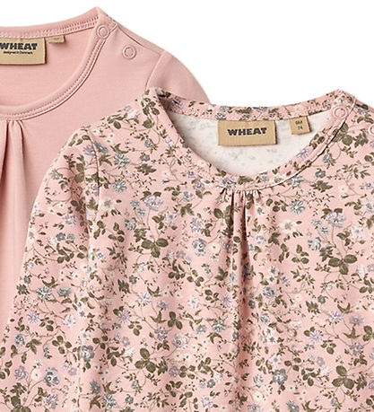 Wheat Bodysuit l/s - 2-Pack - Liv - Rose Powder Flowers