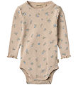 Wheat Bodysuit l/s - Regitze - Warm Sand Flowers