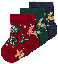 Name It Socks - 3-Pack - NbnVismas - Jester Red/Navy Blazer +