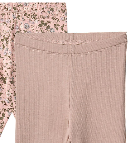 Wheat Leggings - 2-Pack - Jules - Rose Powder Flowers