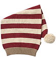 Wheat Christmas Hat - Knitted - Red Stripe
