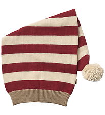 Wheat Christmas Hat - Knitted - Red Stripe