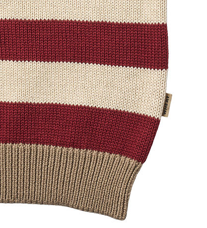 Wheat Christmas Hat - Knitted - Red Stripe