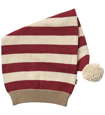 Wheat Christmas Hat - Knitted - Red Stripe