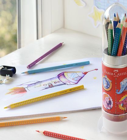 Faber-Castell Crayons w. Pencil Sharpener - 15 pcs - Multi