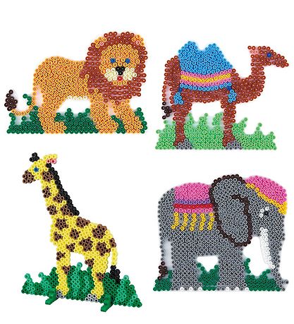 Hama Midi Pegboard - 4 pcs - Lion/Camel/Elephant/Giraffe