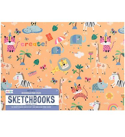 Ooly Skizzenbuch - 2er-Pack - Safari Party
