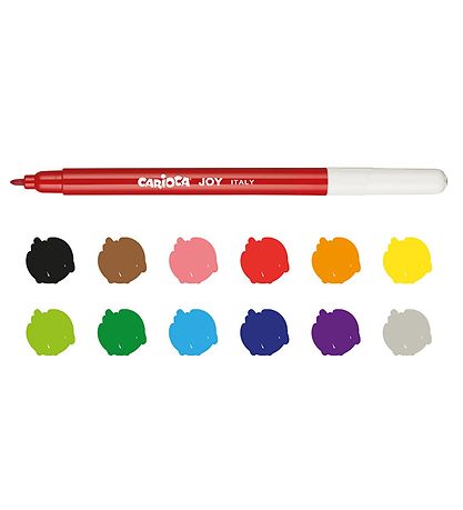 Carioca Fine Tip Markers - 12 pcs - Multicoloured
