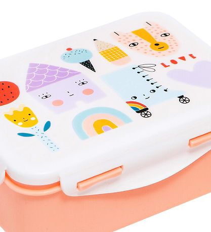 Petit Monkey Lunchbox - Skate & House - White/Peach