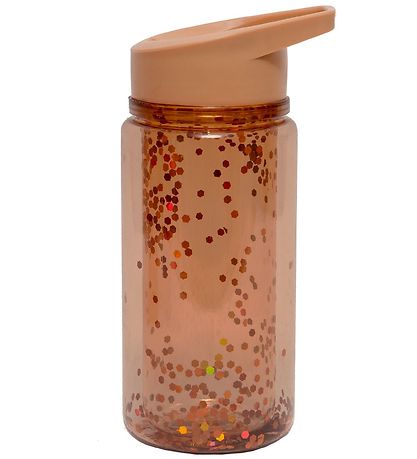 Petit Monkey Water Bottle w. Spout - 300 ml - Bronze w. Glitter