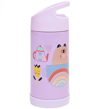 Petit Monkey Thermo Bottle w. Spout - 350 ml - Purple w. Ice