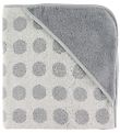 Leander Baby towel - Matty - 80x80 cm - Cool Grey w. Dots