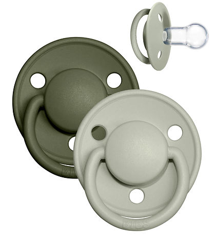 BIBS De Lux Pacifiers - 2-Pack - Round- Sage/Hunter Green