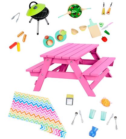 Our Generation Picnicbord w. Accessories
