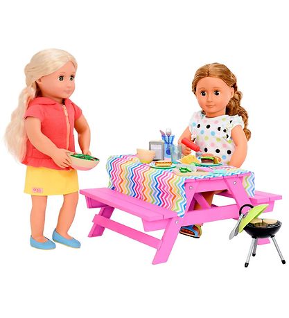 Our Generation Picnicbord w. Accessories