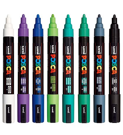 Posca Tuschpennor - PC-5M - 8 st. - Kall Färger
