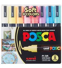 Posca Tússlitir - PC-5M - 8 Stk. - Þaggað Litir