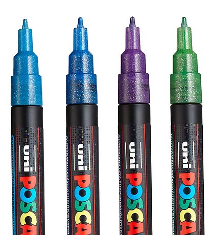 Posca Markers - PC-3ML - 8 pcs - Multicolour w. Glitter