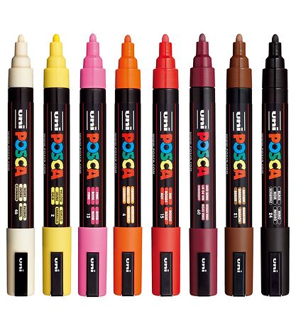 Posca Tússlitir - PC-5M - 8 Stk. - Hiti Litir