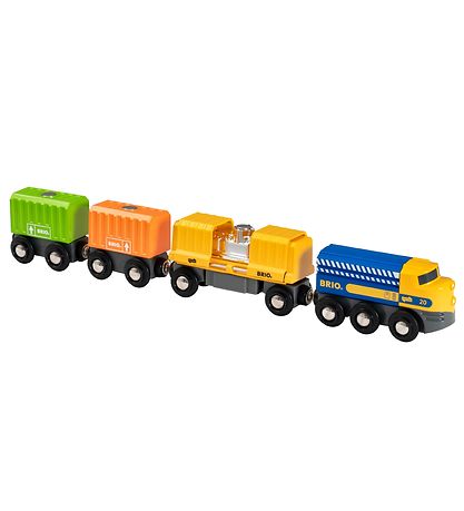 BRIO World Flutningalest M. 3 vagnar - Marglitað 33982