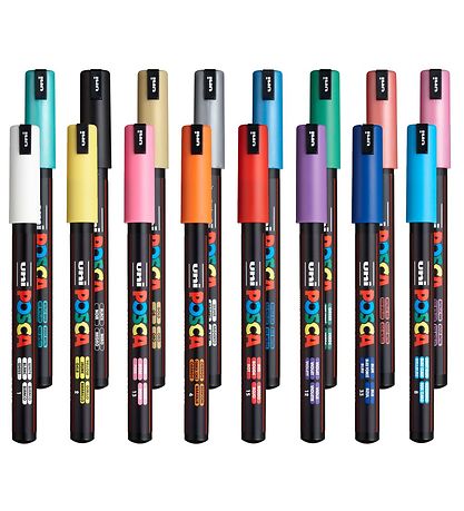 Posca Tuscher - PC-1MR - 16 stk. - Multifarvet Standard/Metallic